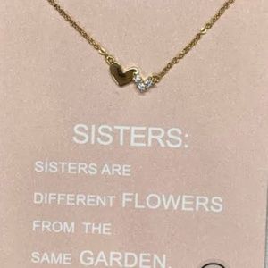 Gold Heart and Crystal Necklace